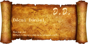 Décsi Dániel névjegykártya